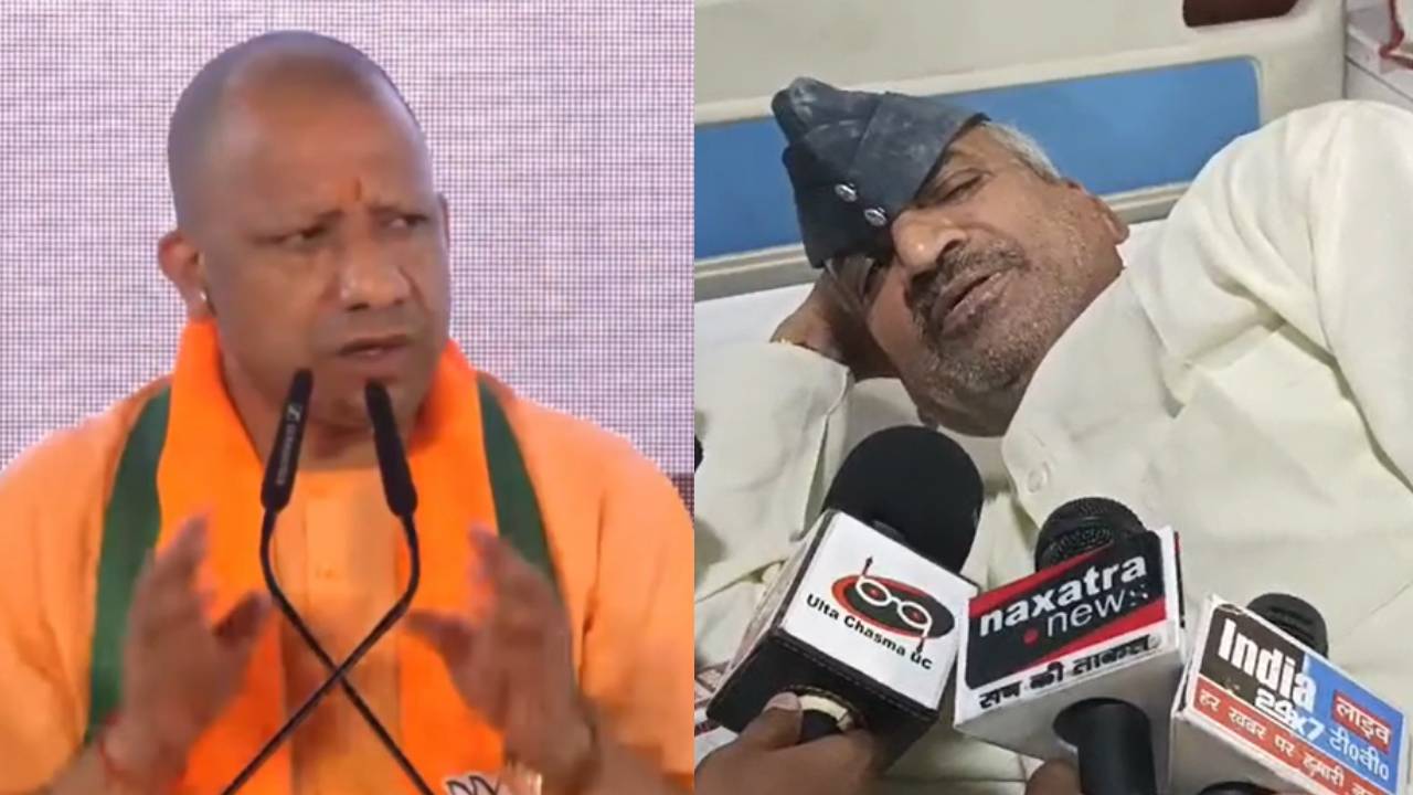 सीएम योगी और सेवानिवृत्त फौजी सतबीर गुर्जर (सोर्स; बतकही)